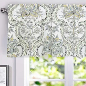DriftAway Eden Floral Botanical Leaves Lined Thermal Insulated Window Curtain Valance Rod Pocket 52 Inch by 18 Inch Plus 2 Inch Header Multi Color 1 Pack