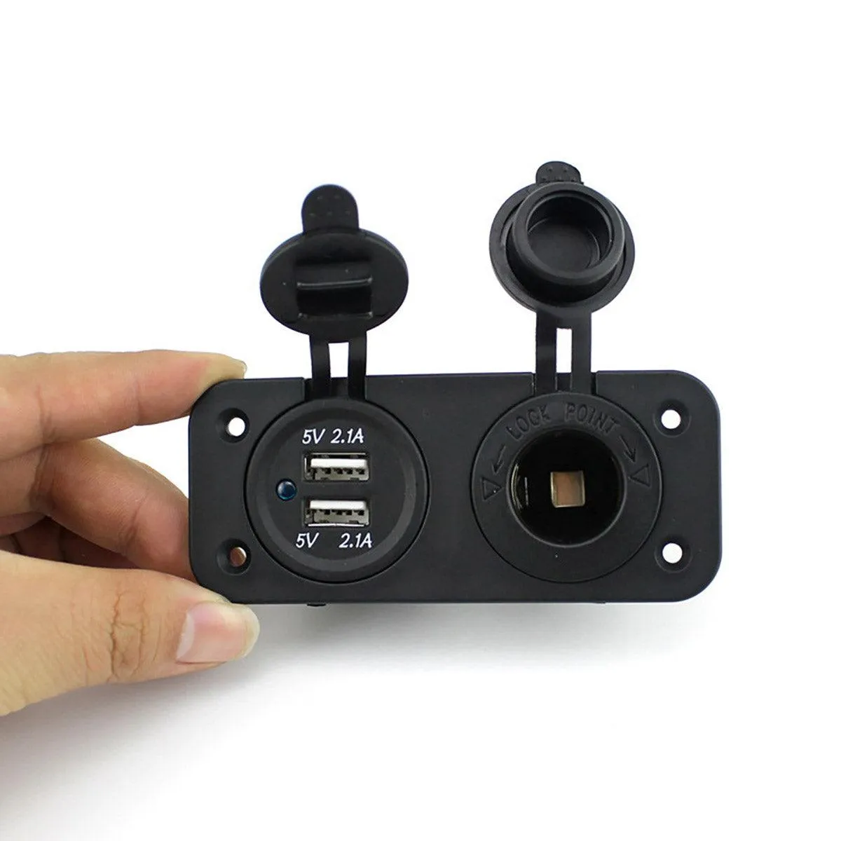 Dual Car USB Charger Adapter Double Cigarette Lighter Socket Vehicle Power