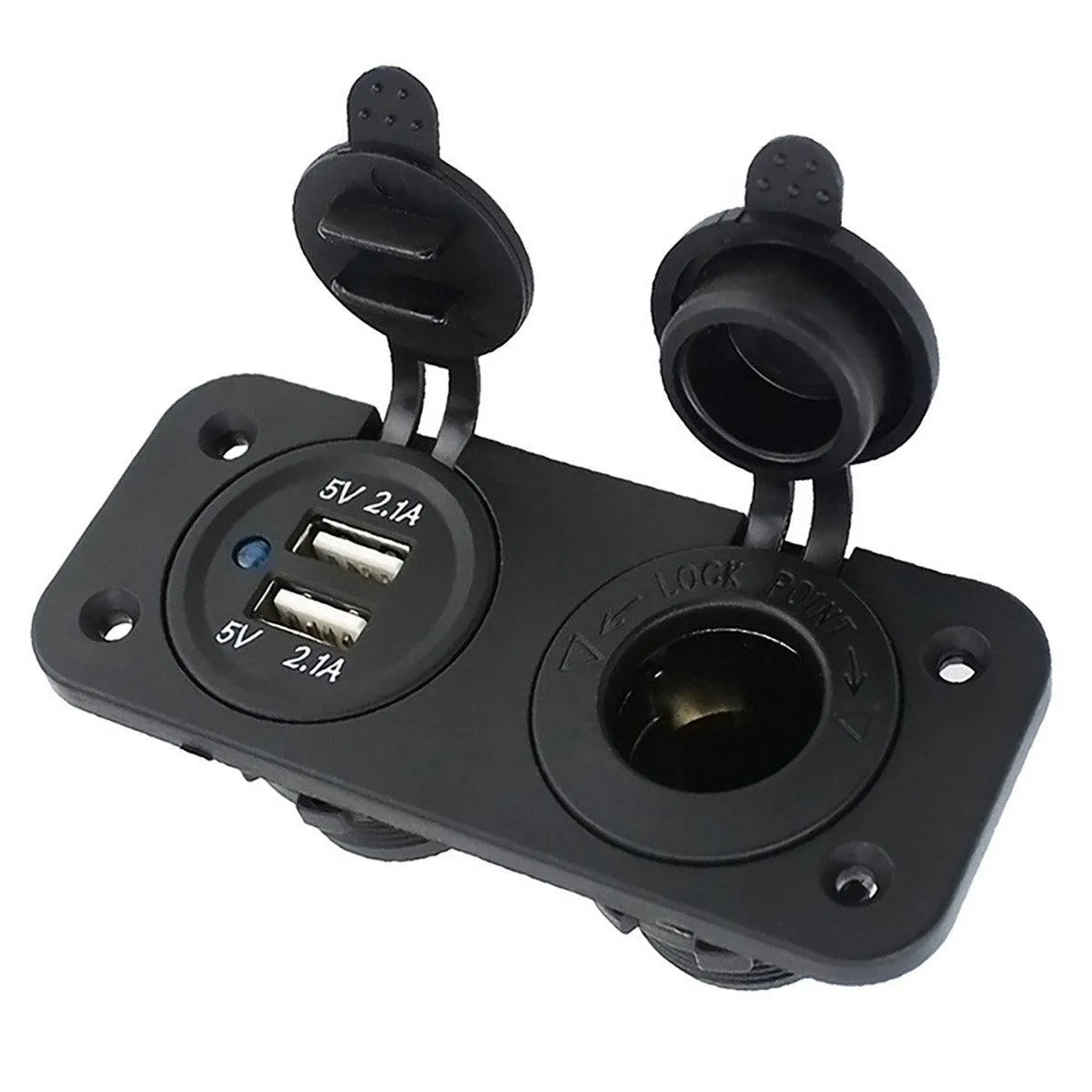 Dual Car USB Charger Adapter Double Cigarette Lighter Socket Vehicle Power