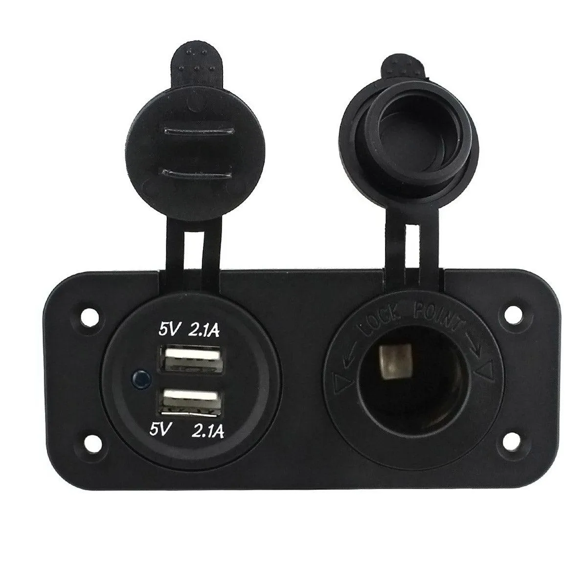 Dual Car USB Charger Adapter Double Cigarette Lighter Socket Vehicle Power