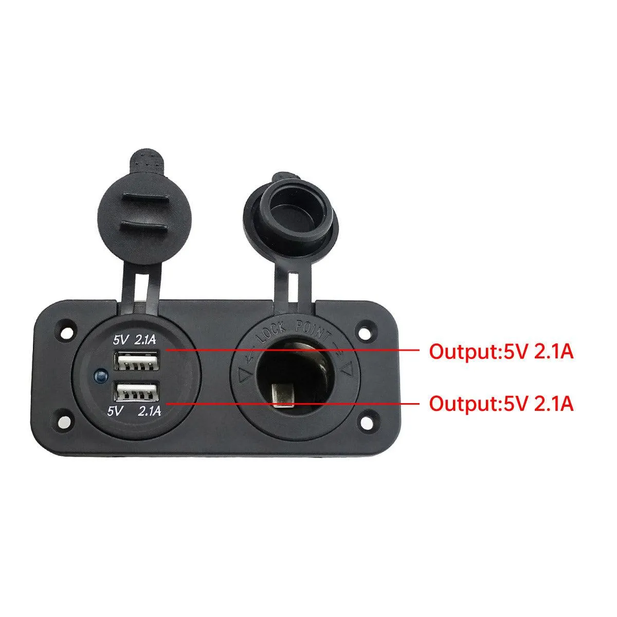 Dual Car USB Charger Adapter Double Cigarette Lighter Socket Vehicle Power