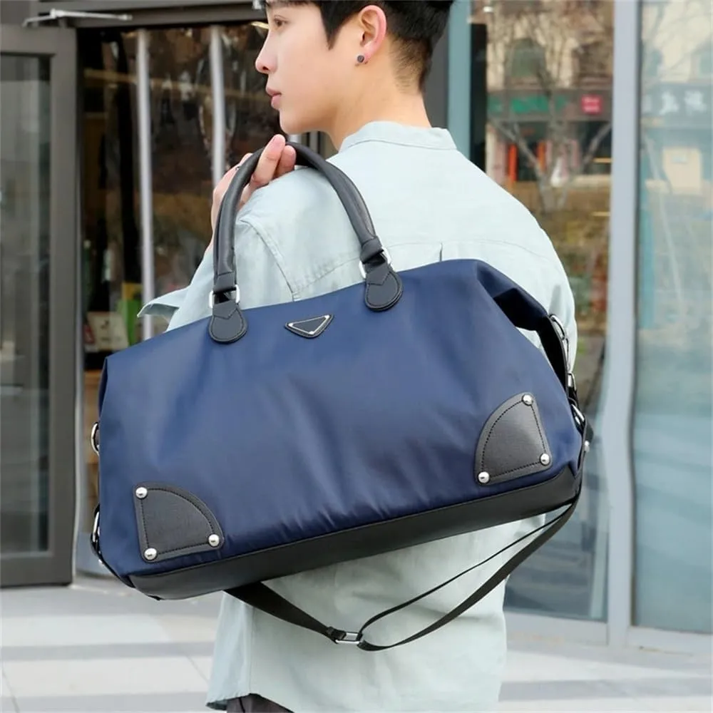 Duffle Bag Men Trip Travel Handheld Shoulder Crossbody Lightweight Luggage Bag for Travel, Workout(Blue)