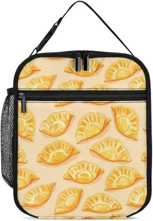 Dumplings Food Pattern Lunch Box for Men Women Insulated Lunchbox Portable Cooler Tote Bag with Handle for Work Picnic