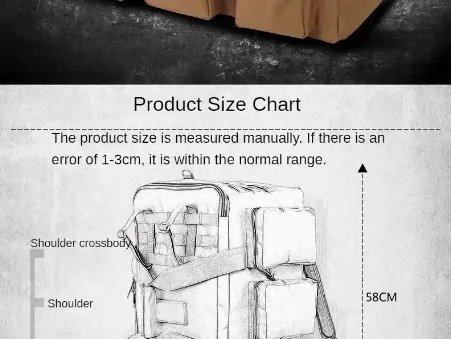 Durable 55L Tactical Camping Bag