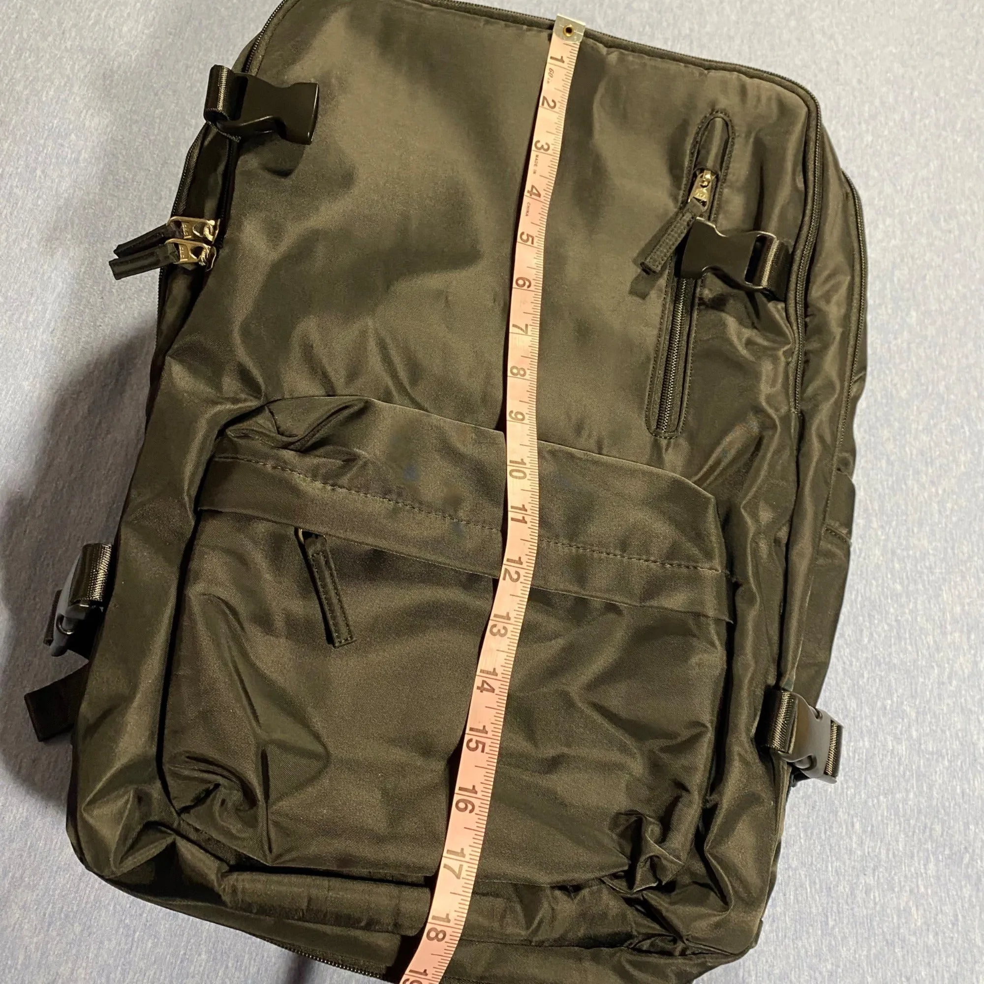 Durable Black Nylon Backpack With Multiple Pockets & Adjustable Straps