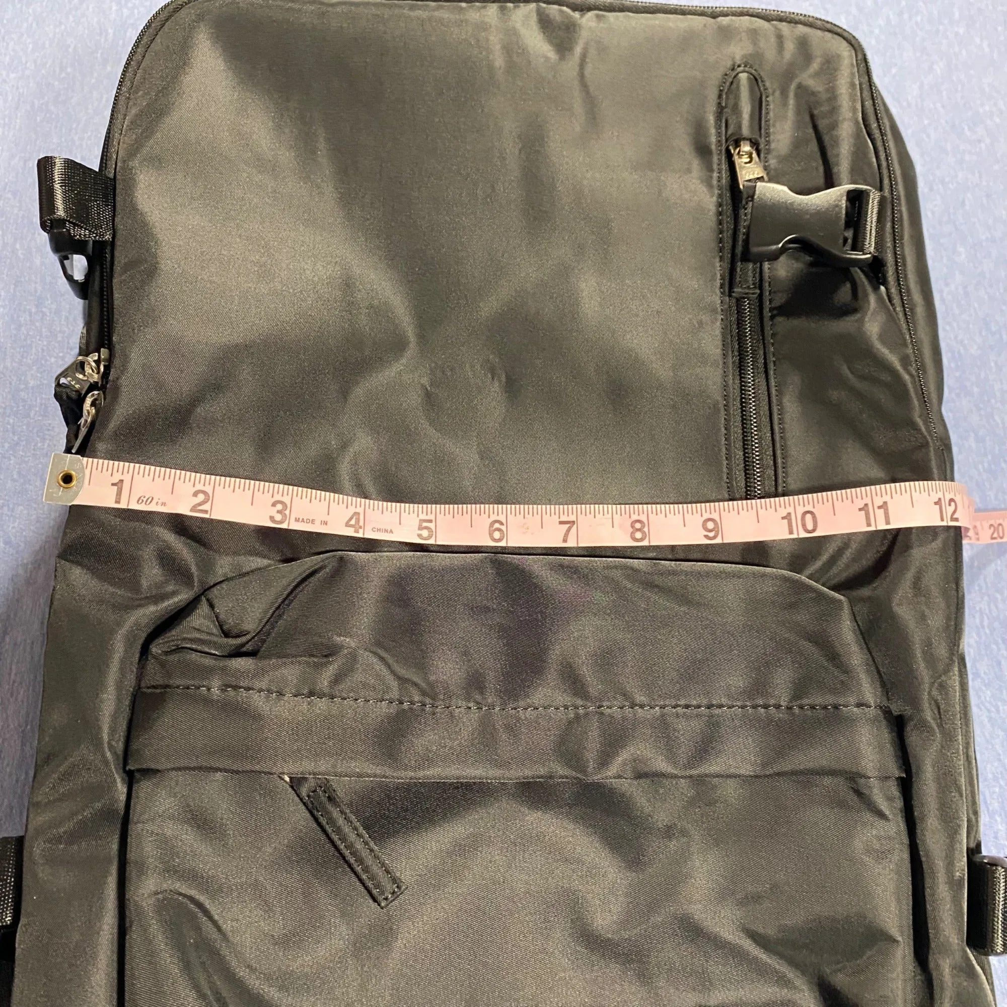 Durable Black Nylon Backpack With Multiple Pockets & Adjustable Straps