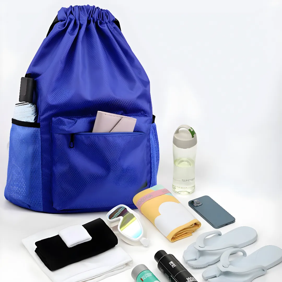 Durable Multi-Pocket Drawstring Backpack