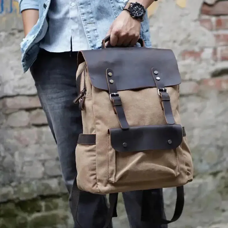 Durable Stylish Waxed Canvas Backpack