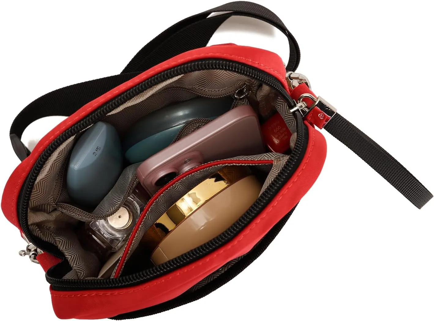 E Lightweight Unisex Crossbody Bag with Wristlet and Adjustable Shoulder Strap