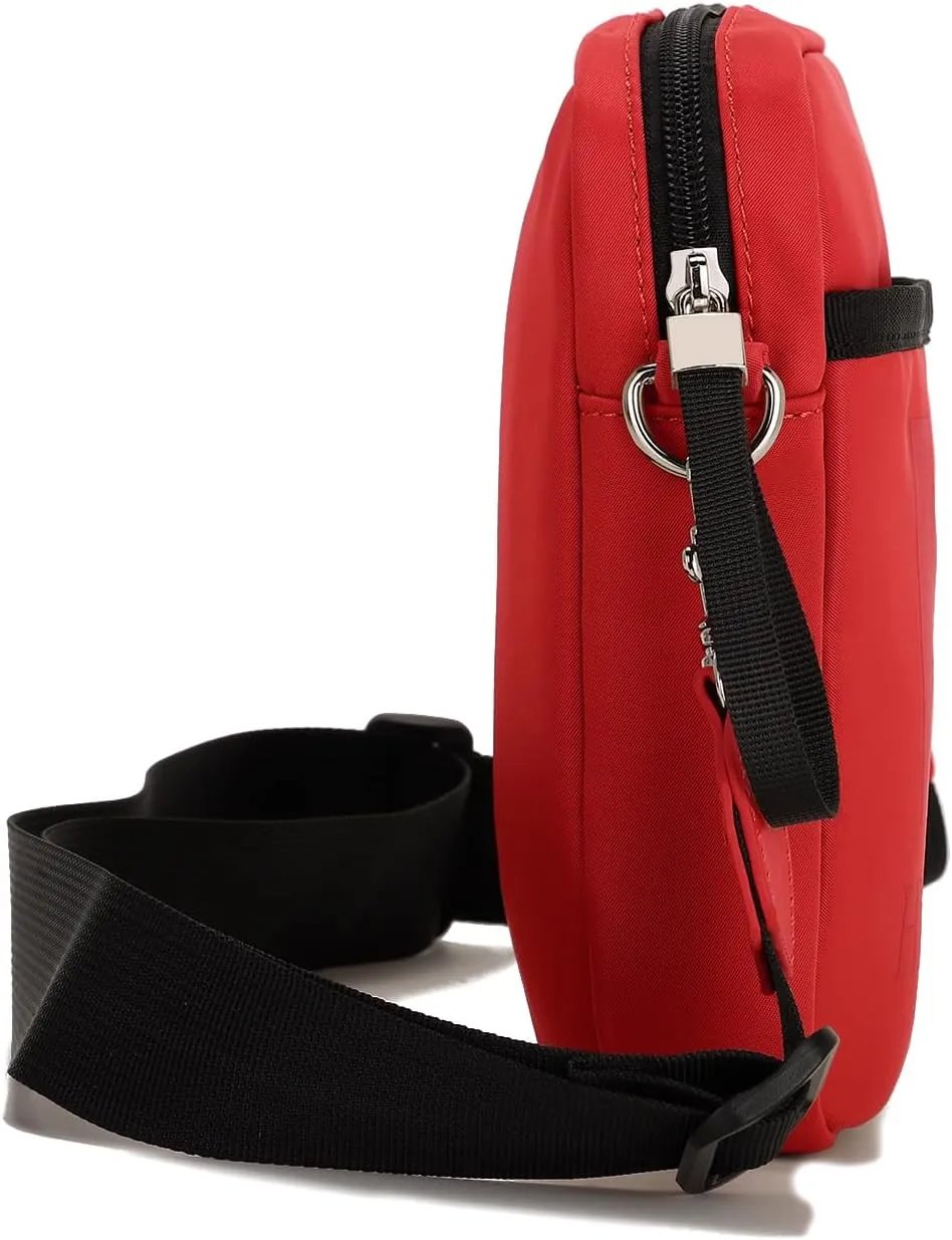 E Lightweight Unisex Crossbody Bag with Wristlet and Adjustable Shoulder Strap
