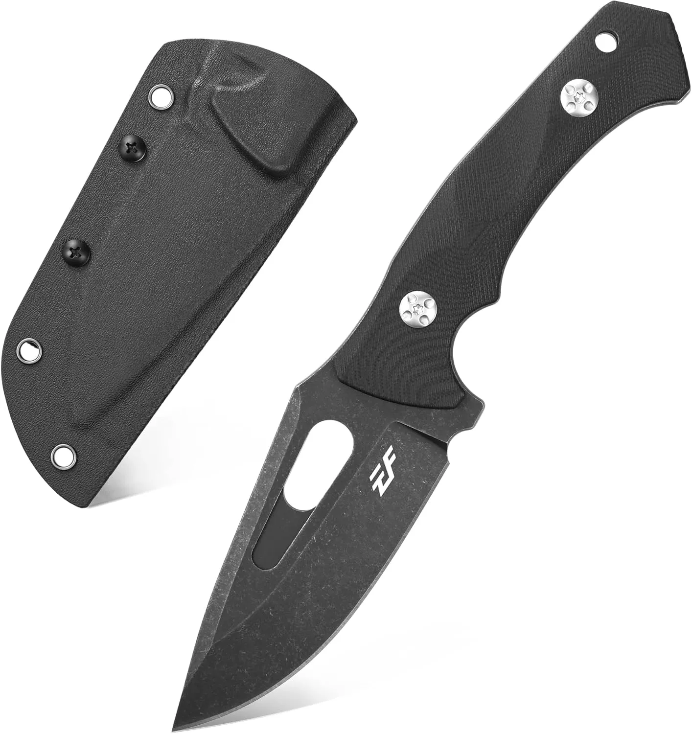 Eafengrow EF109 Fixed Blade Knife D2 Steel Blade G10 Handle Field Utility Knife with Kydex Sheath for Outdoor Camping Hiking