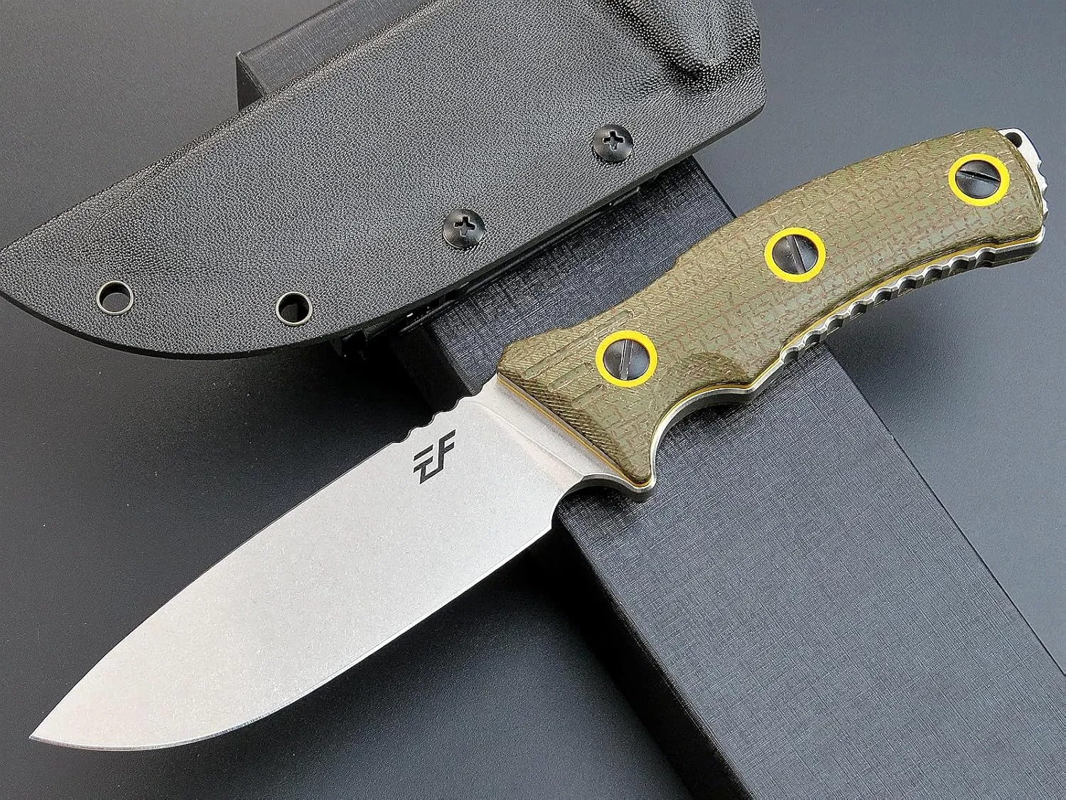 Eafengrow EF138 Fixed Blade Knife, N690 Steel Blade,Micarta Handle Full Tang EDC Fixed Knifes for Working Camping Survival