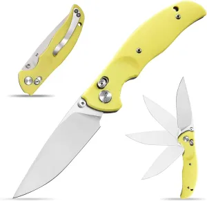 Eafengrow EF3 Outdoor Pocket Knife Folding Hunting Knife with D2 Blade G10 Handle Ball Bearing Tactical Survival Hunting EDC Knifes (light)