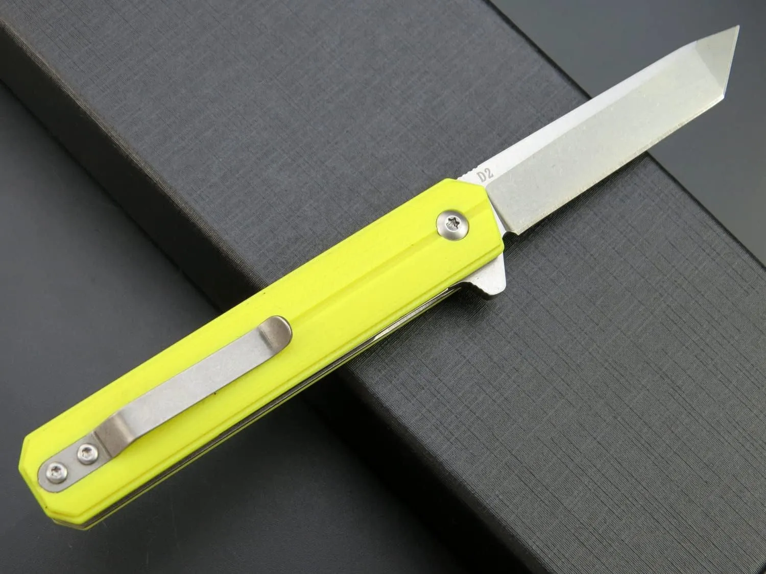 Eafengrow EF65 Flipper Folding Lock Knife Ball Bearing D2 Blade and G10 Steel Handle Pocket Assisted Multitool with Clip Everday Carry (EF65-T-light)