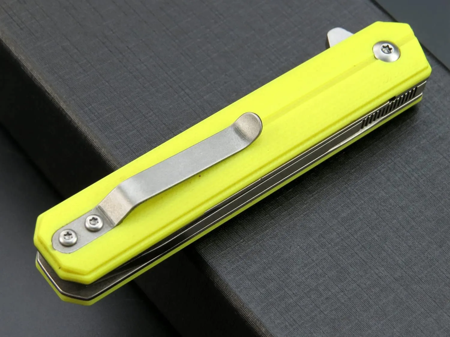 Eafengrow EF65 Flipper Folding Lock Knife Ball Bearing D2 Blade and G10 Steel Handle Pocket Assisted Multitool with Clip Everday Carry (EF65-T-light)