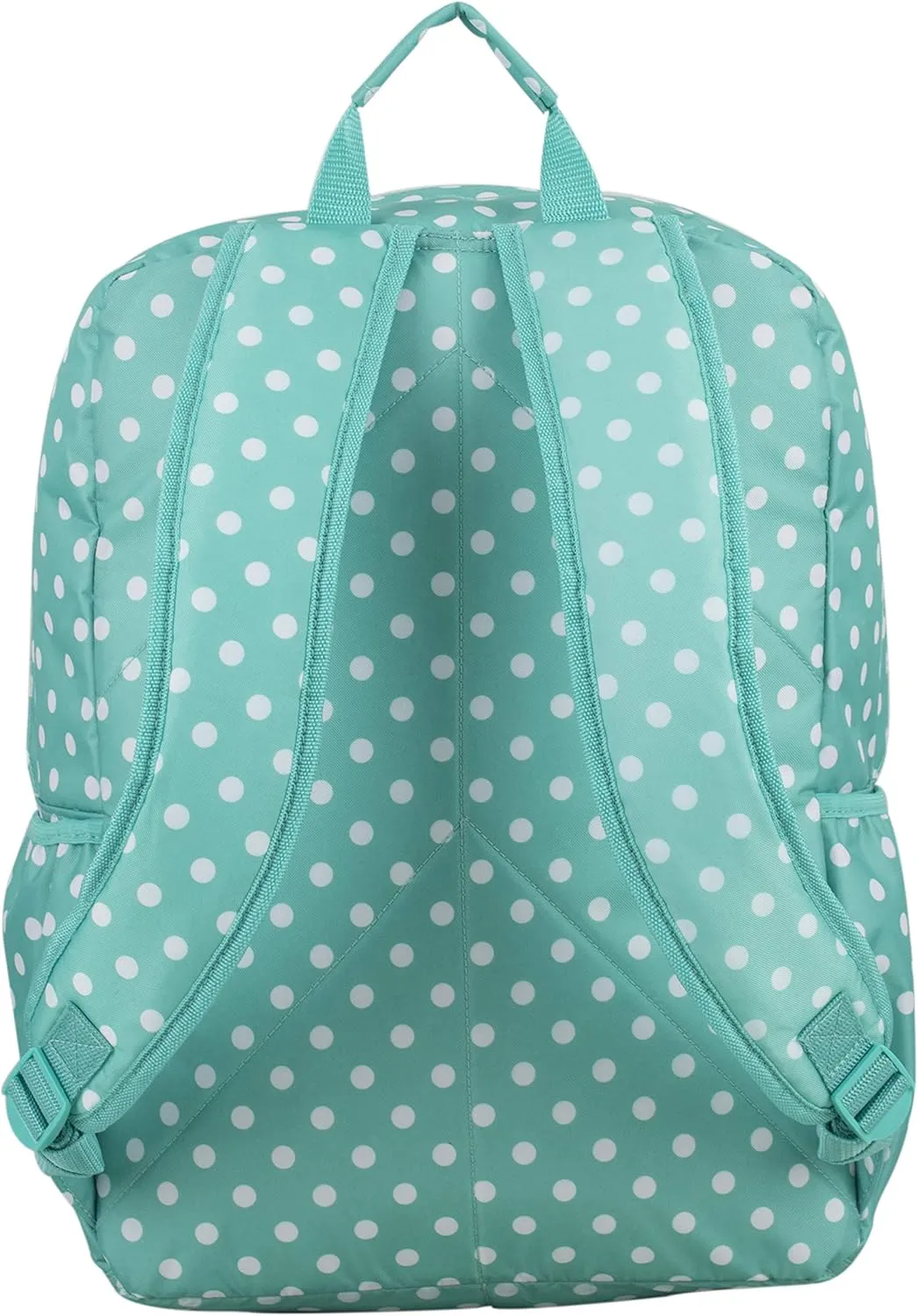 Eastsport Carry On Travel Weekender Backpack with Extra Large Main Compartment, Turquoise/Polka Dot Print