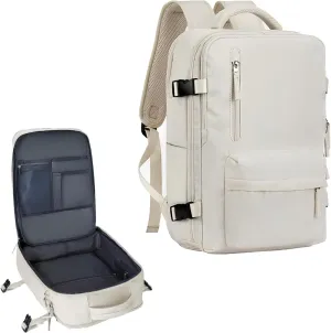 Easypack Usa Backpack, Easy Pack Backpack, 40L Expandable Carry on Flight Approved Travel Bag for Women Men, Beige