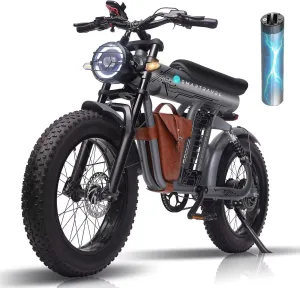 Ebike with 1200W Brushless Motor,Removable 48V 20Ah Battery,UP to 32MPH,Electric Mountain Bike with 20" Fat Tire with Front/Rear Turn Signals for Men Women,Travel Bag
