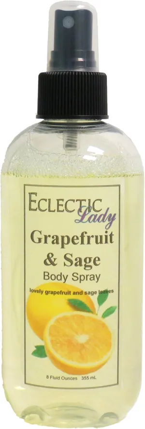 Eclectic Lady Grapefruit And Sage Body Spray, Double Strength, 8 ounces, Body Mist for Women with Clean, Light & Gentle Fragrance, Cologne with Soft, Subtle Aroma For Daily Use