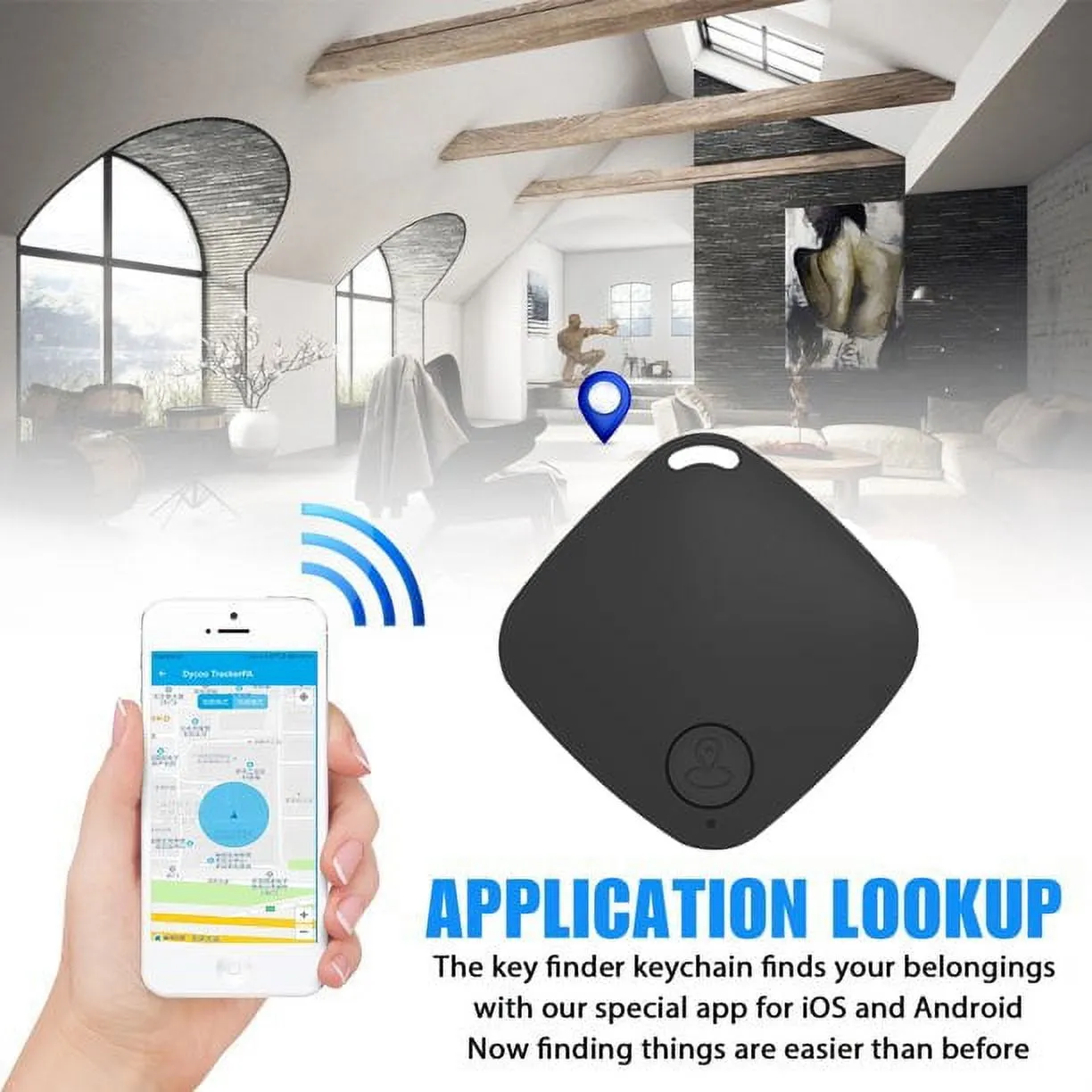 EIMELI 4Pcs Anti-lost Bluetooth Smart Tracker,Pet Child Wallet Key Mini Locator GPS Finder Alarm,Dog Cat Kids Car Wallet Accessories