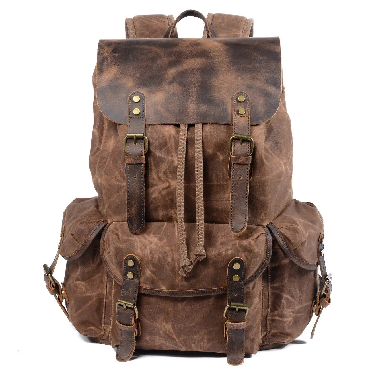Elegant Canvas Leather Backpack – Durable, Stylish Bag for Everyday Use