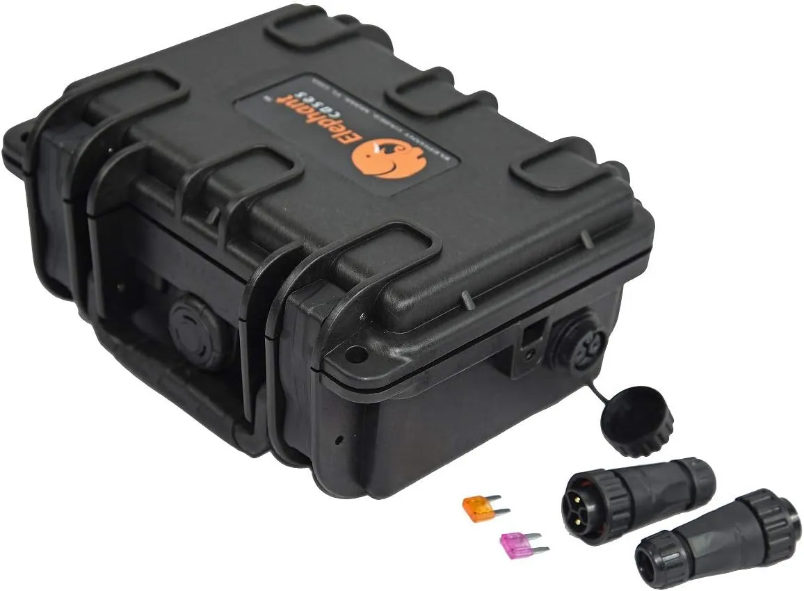 Elephant B095S2 Kayak Battery Box Waterproof Battery Enclosure for Powering GPS, Fish Finders, Led Lights, Aerator Pump (2 Pin Single)