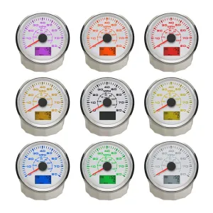 ELING 3 3/8" Waterproof Marine Auto GPS Speedometer Odometer Kit 0-80MPH 0-120KM/H with ODO Course Tripmeter 85mm 12V 24V