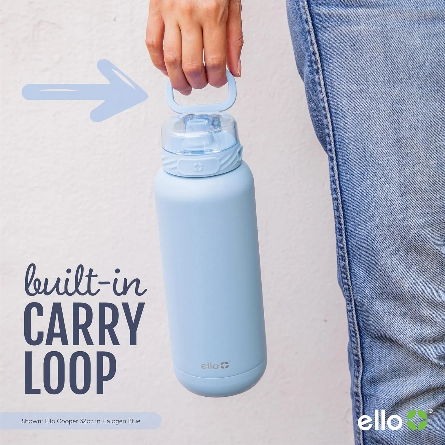 Ello Cooper 18oz Kids Stainless Steel Water Bottle with 2 Lids Chug and Straw | Leak Proof Double Wall Vacuum Insulated | Fits Car Cupholder | Built in Carry Loop | Dishwasher Safe | Cashmere Pink