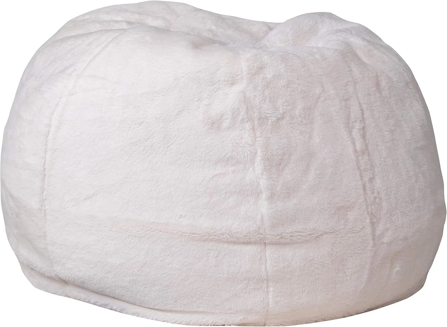 EMMA   OLIVER Small White Furry Bean Bag Chair for Kids and Teens