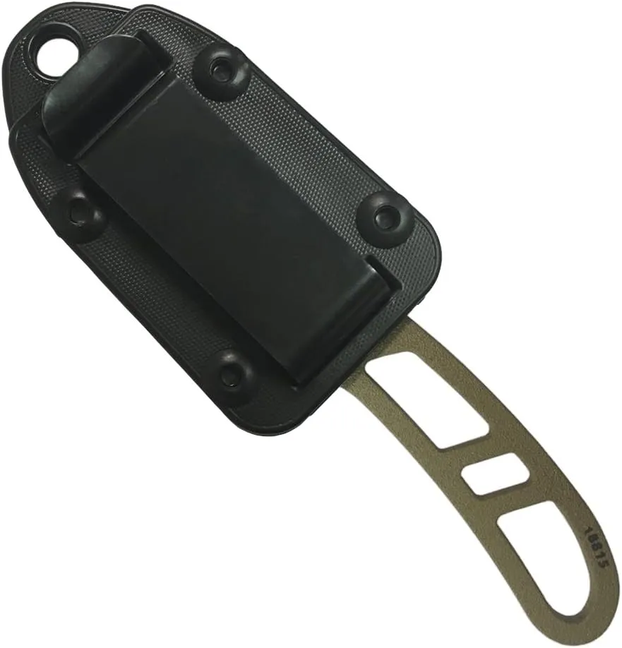 ESEE Authentic Candiru Tactical Survival Knife - Molded Sheath Belt Clip Plate (Dark Earth Blade, Black Molded Sheath)