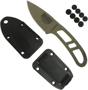 ESEE Authentic Candiru Tactical Survival Knife - Molded Sheath Belt Clip Plate (Dark Earth Blade, Black Molded Sheath)