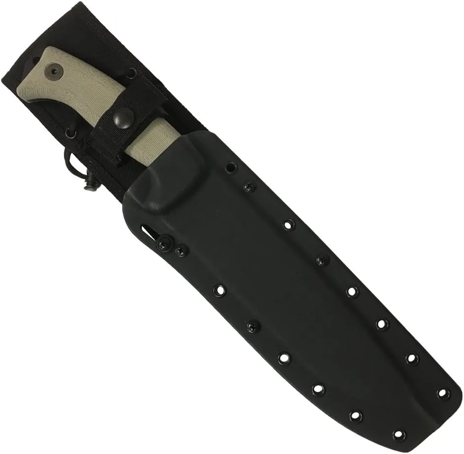 ESEE Authentic JUNGLAS Survival Knife, Kydex Sheath, MOLLE Backing