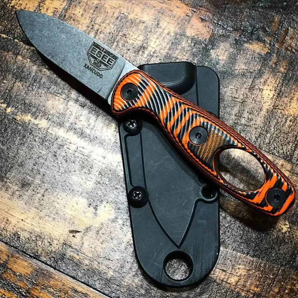 ESEE Xancudo S35V, Orange/Black G-10 3D Handle, Black Sheath