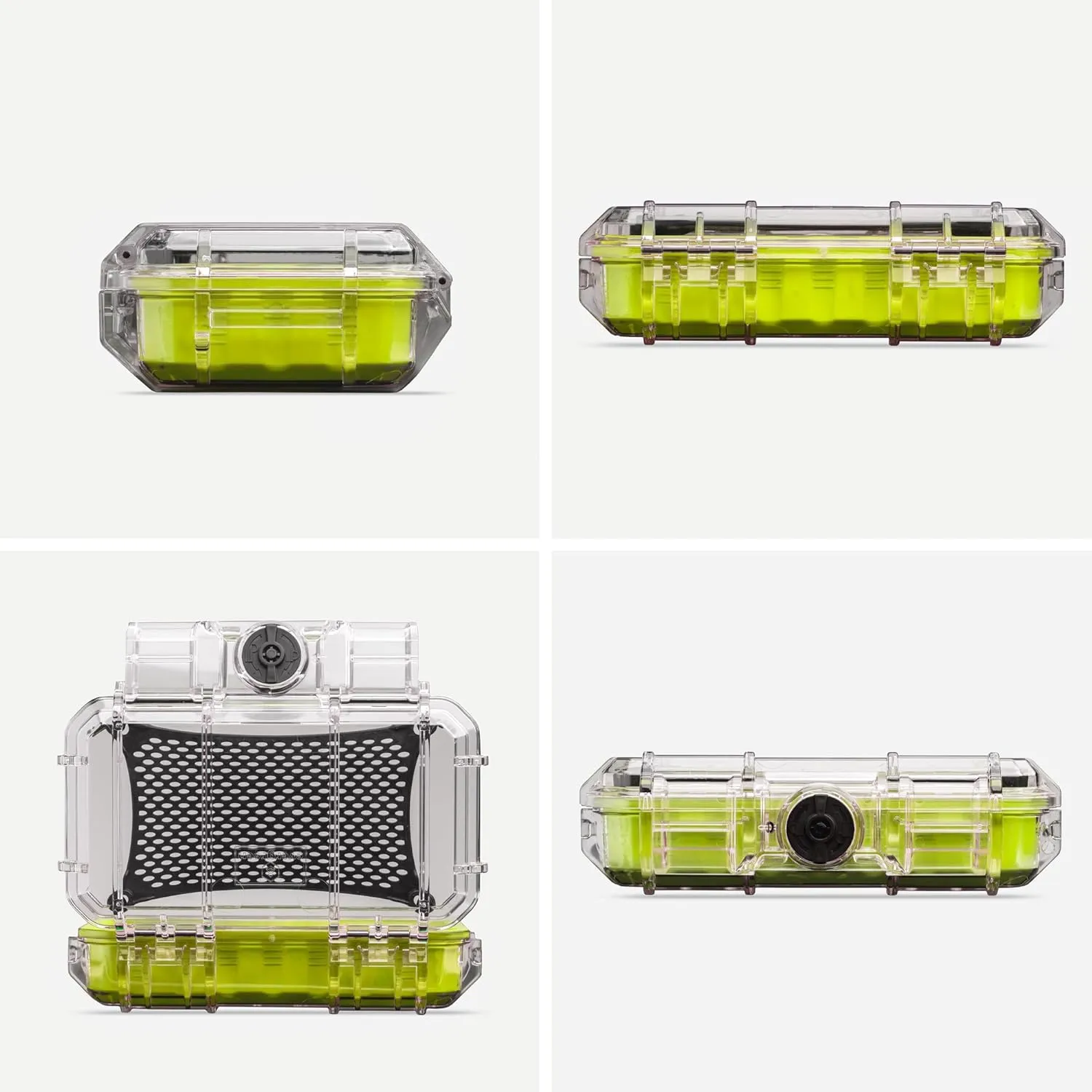 Evergreen 56 Clear Waterproof Dry Box Protective Case Colored Rubber Insert - Travel Safe/MilSpec/USA Made - Tackle Organization of Cameras, Phones, Camping, Fishing, Travel, Water Sports (Green)