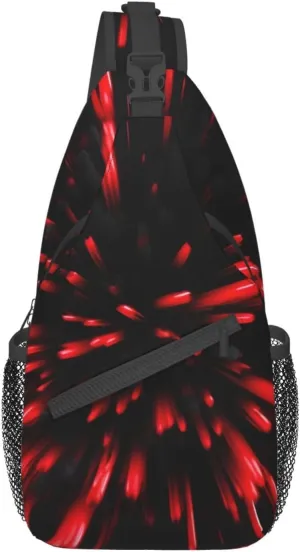Explosion Firework 3d Unisex Crossbody Backpack Travel Hiking Casual Chest Bags Lightweight Fashion