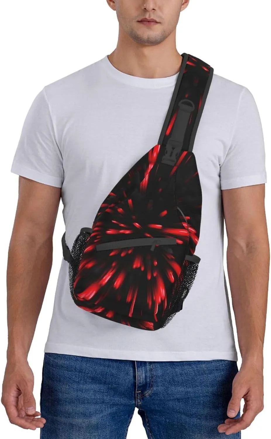 Explosion Firework 3d Unisex Crossbody Backpack Travel Hiking Casual Chest Bags Lightweight Fashion