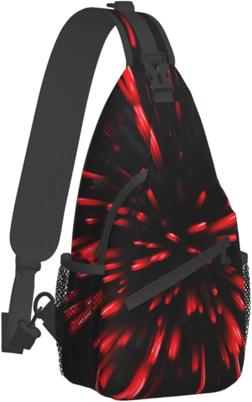Explosion Firework 3d Unisex Crossbody Backpack Travel Hiking Casual Chest Bags Lightweight Fashion