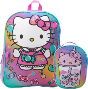 Fast Forward Kids Backpack - Disney Frozen Spider-Man Paw Patrol - 15" School Bookbag with Lunch Box for Boys and Girls, Size One Size, Hello Kitty Pastel
