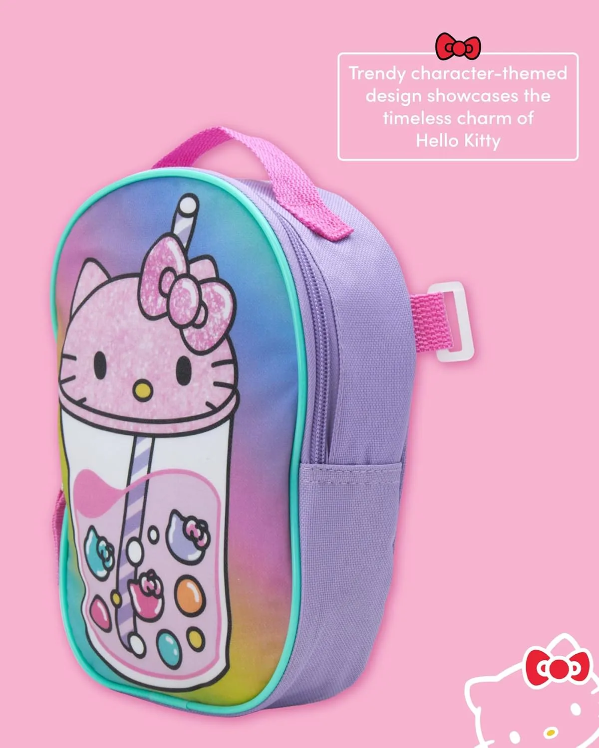 Fast Forward Kids Backpack - Disney Frozen Spider-Man Paw Patrol - 15" School Bookbag with Lunch Box for Boys and Girls, Size One Size, Hello Kitty Pastel
