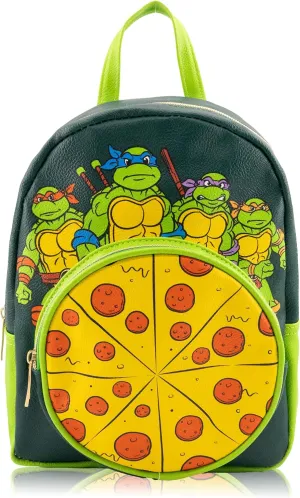 Fast Forward Teenage Mutant Ninja Turtles Backpack for Boys, Girls, Women, Men, Unisex | Cute PU Leather 10" Mini Backpack Purse Shoulder Purse | Teenage Mutant Ninja Turtles Bag and Accessories