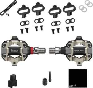 Favero Assioma PRO MX-1, Single-Sensing Side Pedal Based Cycling MTB Power Meter with Extra Cleats, MTB-Compatible SPD Cleats, Bluetooth and ANT  Connectivity for Cycling GPS Computers & Smartphones