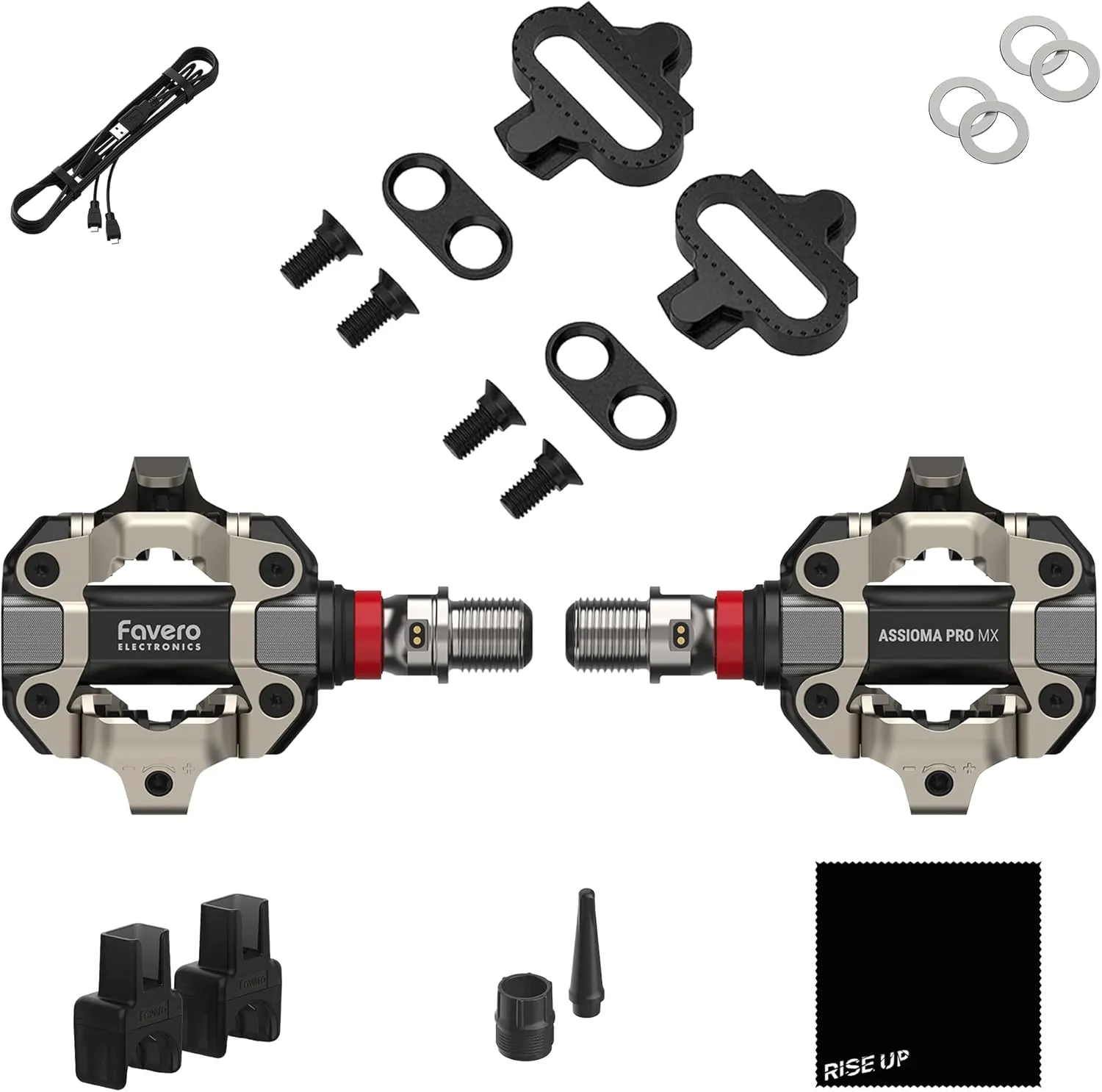 Favero Assioma PRO MX-2, Dual-Sensing Side Pedal Based Cycling MTB Power Meter, Bluetooth and ANT  Connectivity for Bike Computers, Cycling GPS Units, & Smartphones