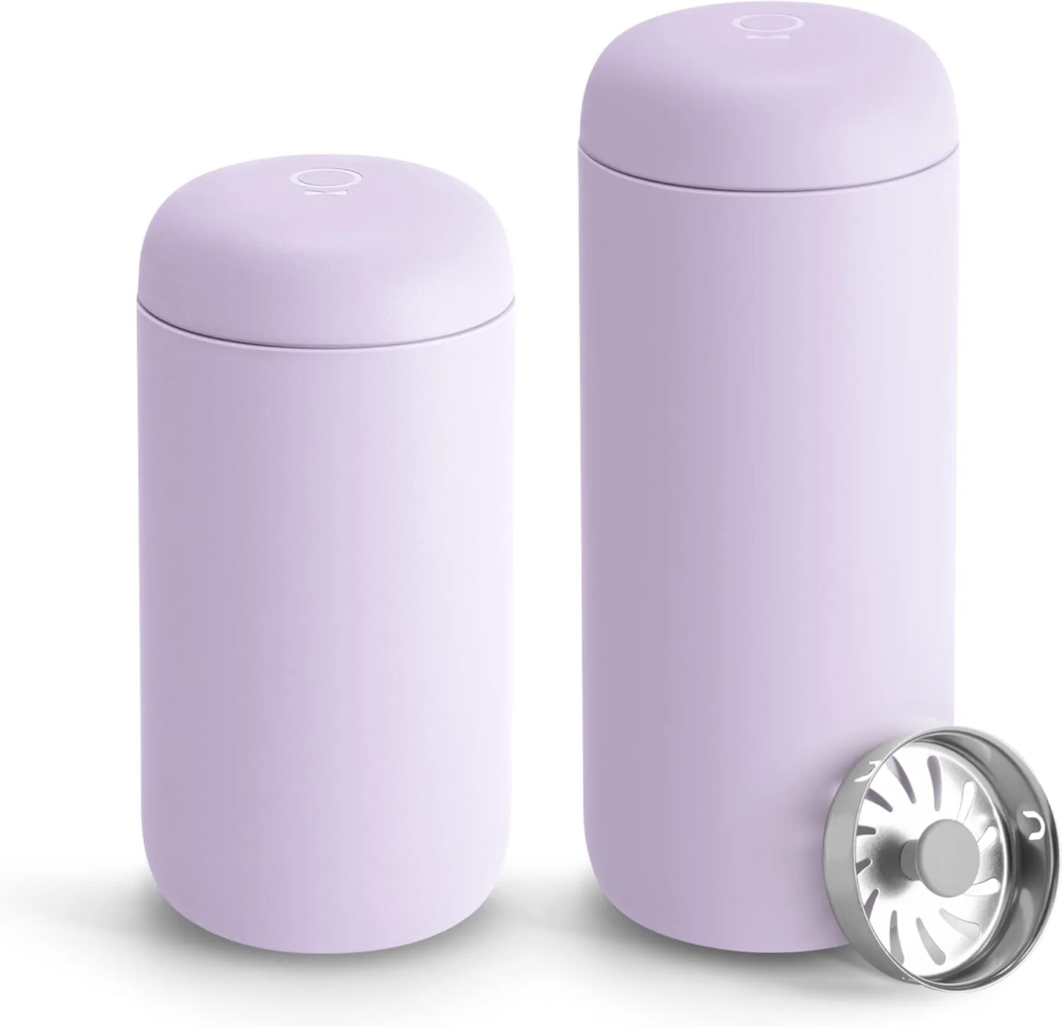 Fellow 12 oz Carter Move Travel Mug - Vacuum-Insulated Stainless Steel Travel Coffee Mug - Coffee Tumbler with Ceramic Interior and Splash Guard - Lavender Purple