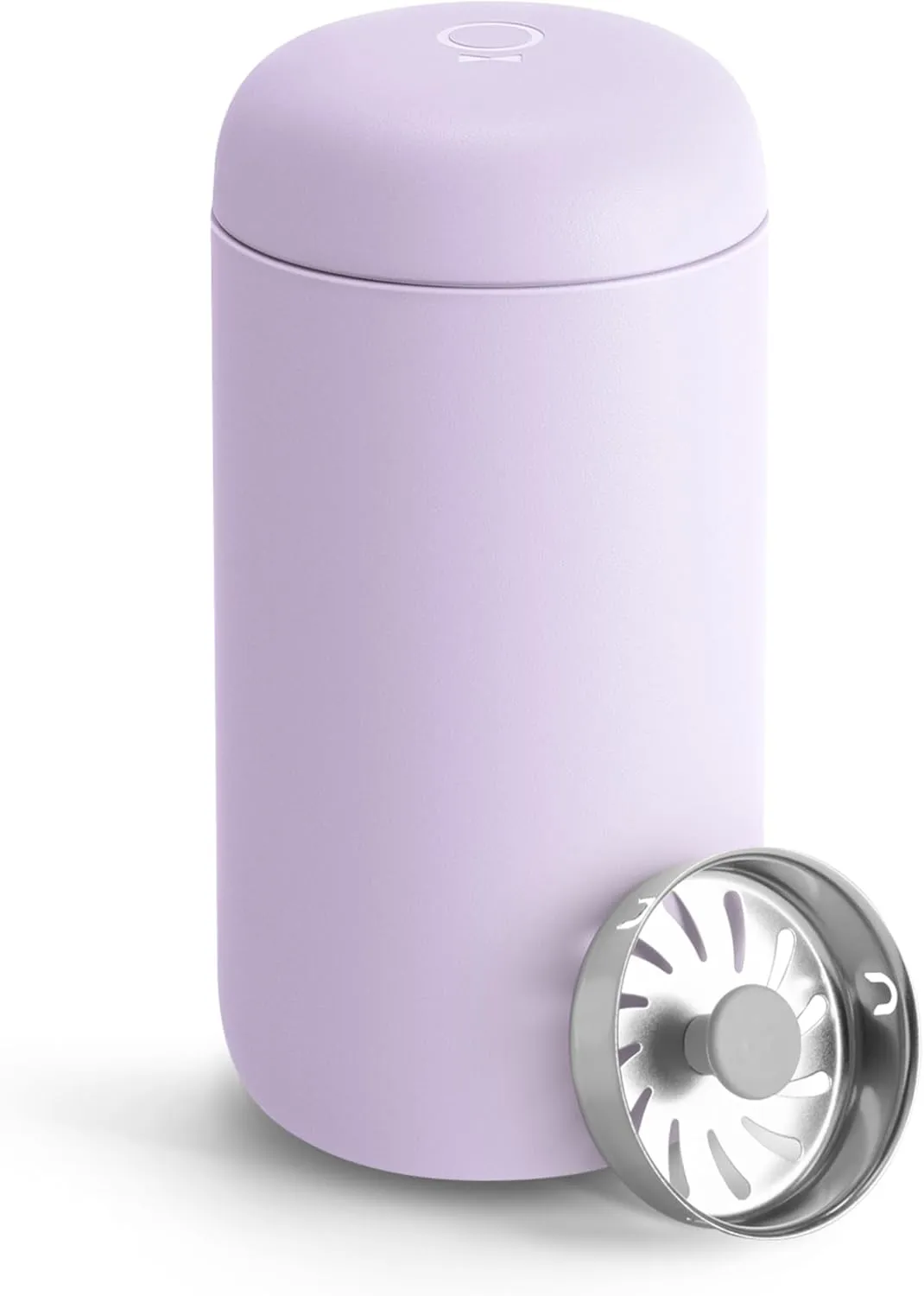 Fellow 12 oz Carter Move Travel Mug - Vacuum-Insulated Stainless Steel Travel Coffee Mug - Coffee Tumbler with Ceramic Interior and Splash Guard - Lavender Purple