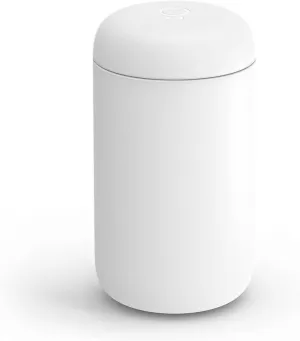 Fellow 16 oz Carter Wide Travel Mug - Wide Mouth Vacuum-Insulated Stainless Steel - Tea and Coffee Tumbler - Travel Coffee Mug with Ceramic Interior - Matte White