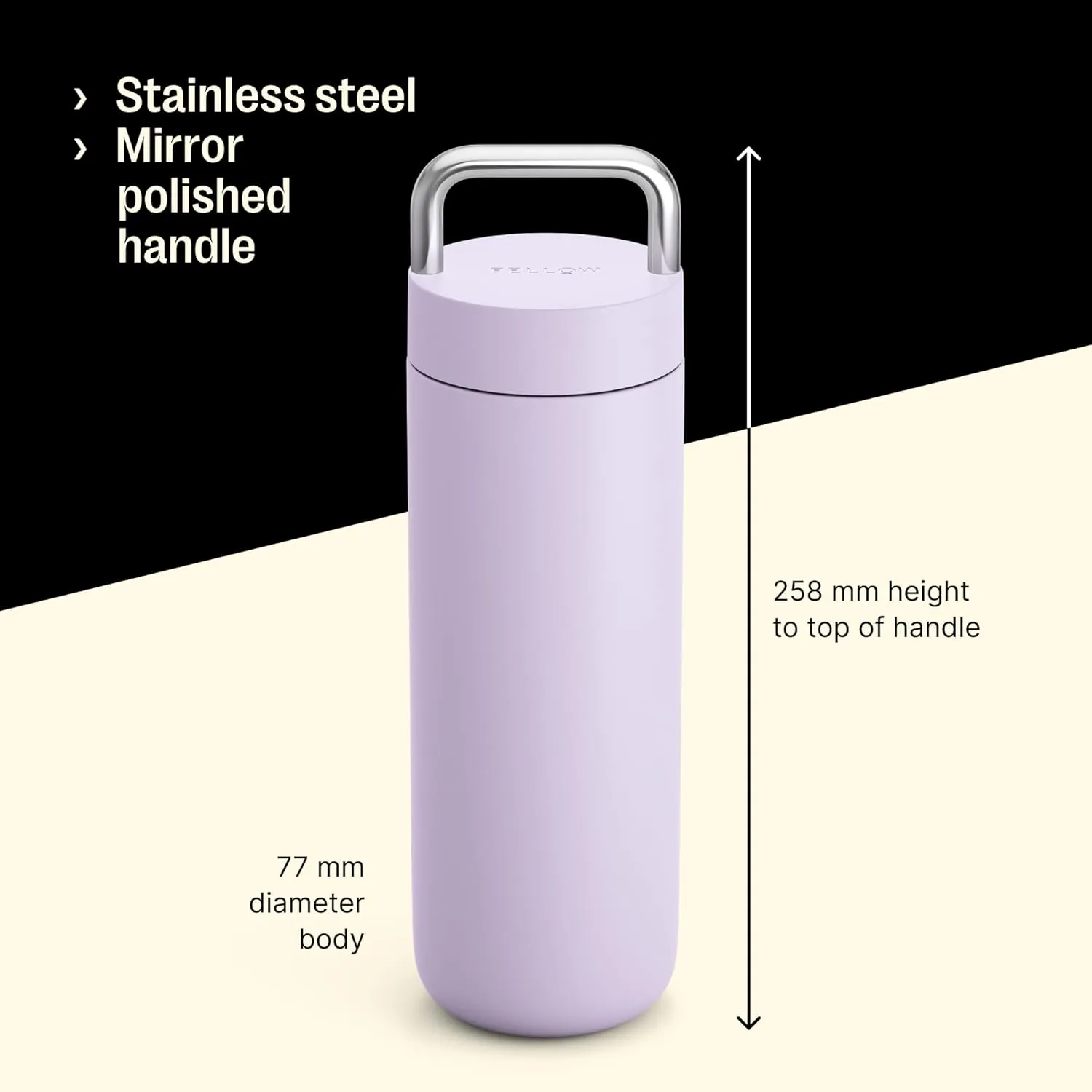 Fellow 20 oz Carter Carry Vacuum Insulated Tumbler for Water, Tea, Coffee, Smoothies, & more - Stainless Steel - Keeps Heat for 12 Hours/Stays Cold for 24 Hours-Leak-Proof Seal-Slim Width-Peri Twinkle