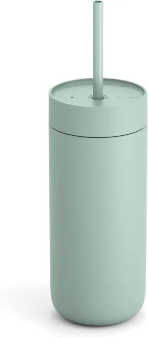 Fellow 20 oz Carter Cold Water Bottle for Water, Iced Tea, Coffee, Smoothies, Iced Coffee & more - Stainless Steel Vacuum-Insulated Iced Coffee tumbler with Spill Resistant lid and straw - Mint Chip