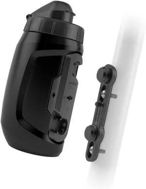 FIDLOCK Twist Bottle 450ml/15oz   Base Systems | New Leak-Proof, Self-Sealing Bottle Cap | Bike Water Bottle Holder with No Screws & Attached Bottle | Cage Free Magnetic Rack | Black
