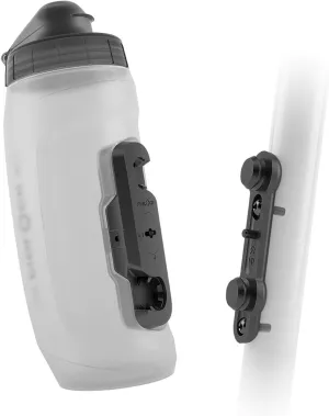 FIDLOCK Twist Bottle 590ml/20oz   Base Systems | New Leak-Proof, Self-Sealing Bottle Cap | Bike Water Bottle Holder with No Screws & Attached Bottle | Cage Free Magnetic Rack | Clear