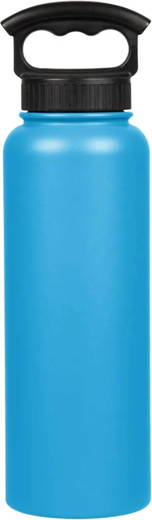 FIFTY/FIFTY Double Wall Vacuum Insulated Water Bottle, Stainless Steel, Wide Mouth with Three Finger Cap